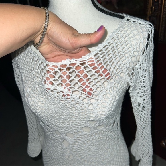 🌸💐💐 White Coverup for summer , long sleeve. Size( L) - Picture 4 of 6